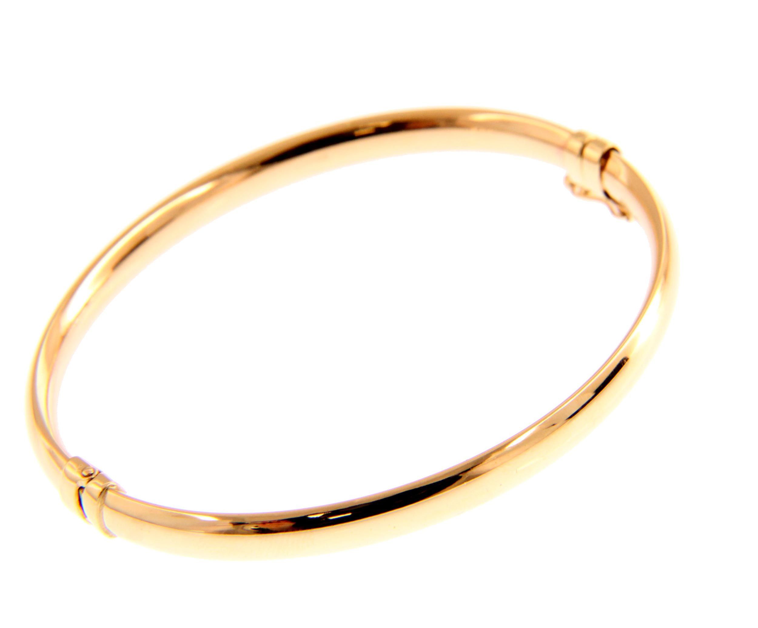 Golden oval bracelet with clasp k14  (code S240747)
